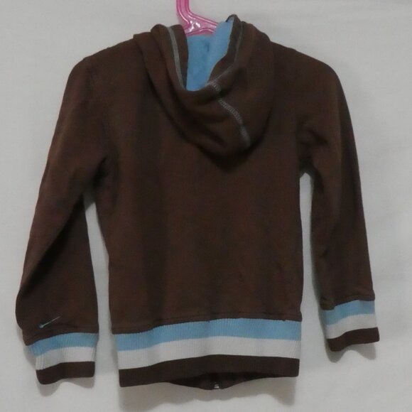 NIKE | size 6 | Brown Zip-Up Hoodie | Embroidered NIKE Logo - Picture 4 of 15